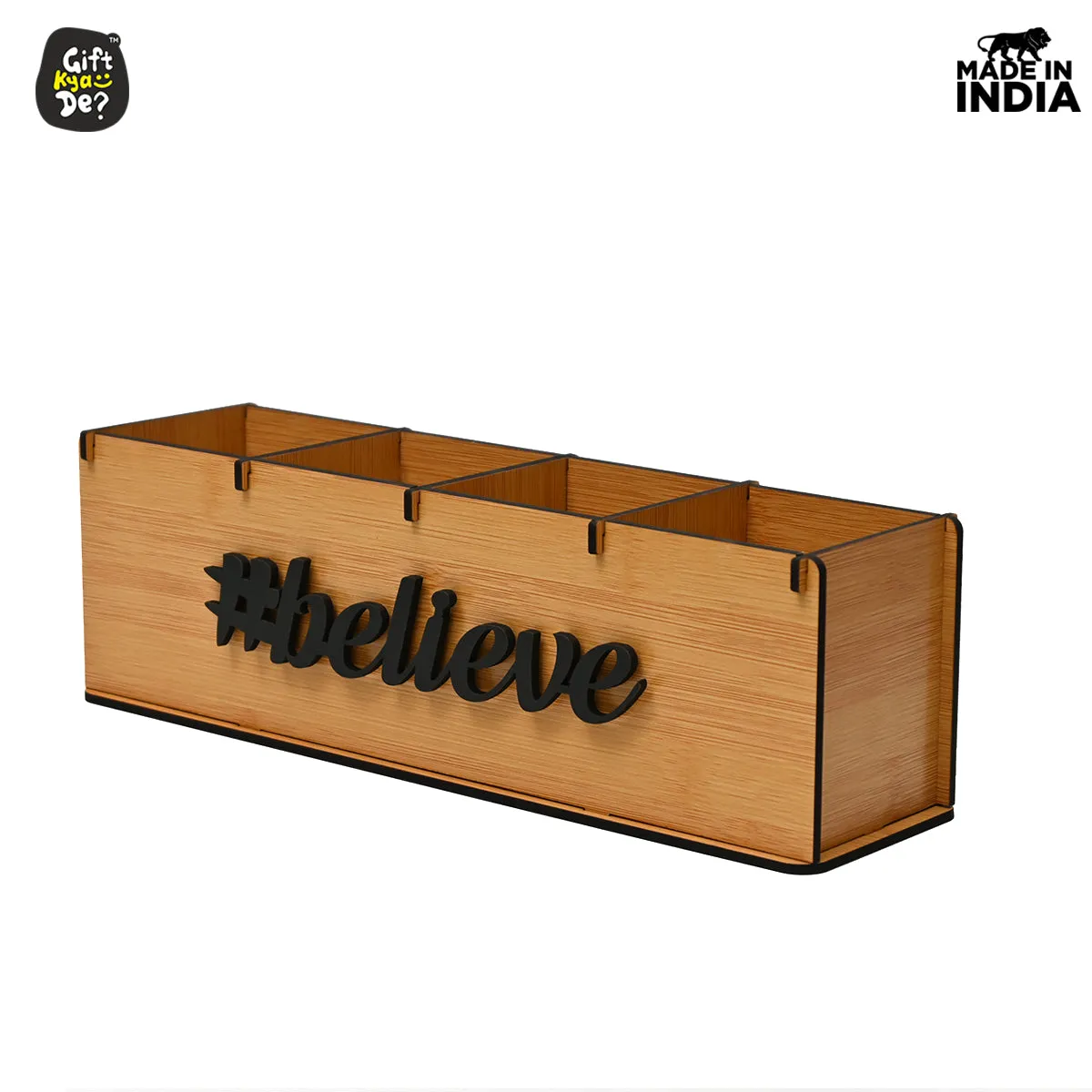 Motivational Desk Organizer | 4 Compartments | Desk Accessories