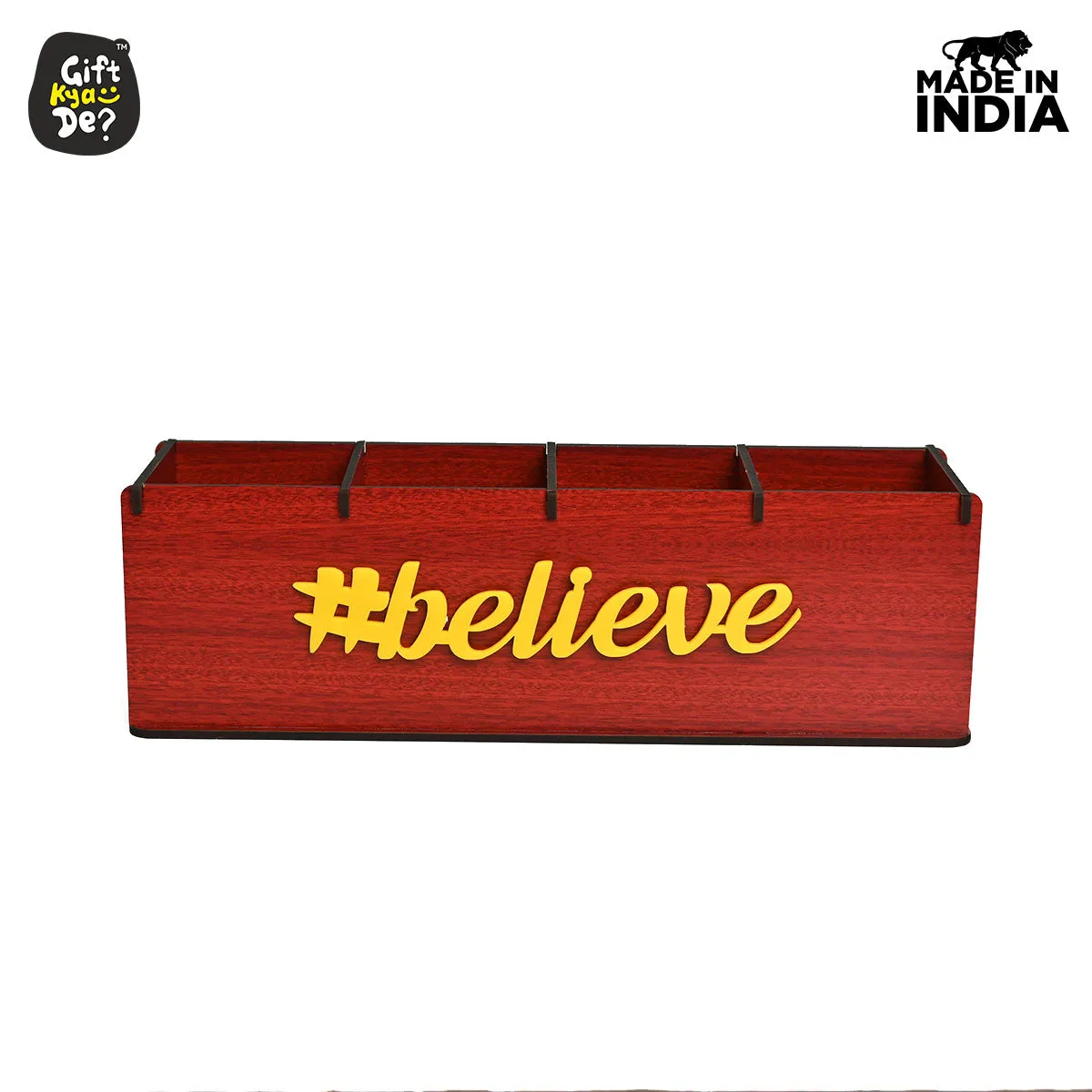 Motivational Desk Organizer | 4 Compartments | Desk Accessories