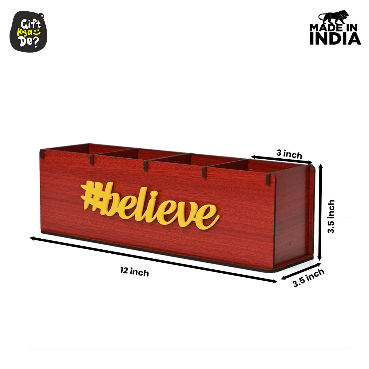 Motivational Desk Organizer | 4 Compartments | Desk Accessories