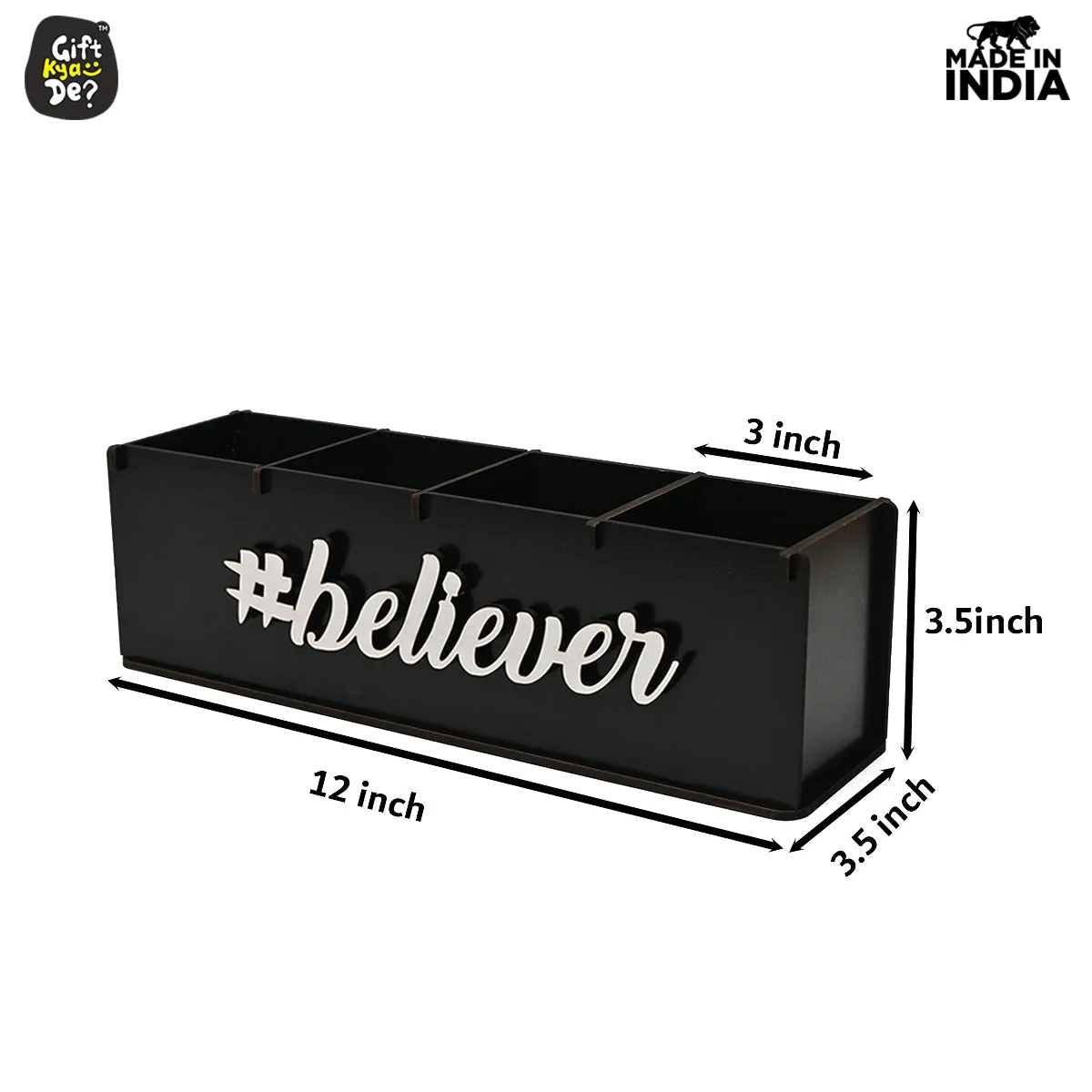 Motivational Desk Organizer | 4 Compartments | Desk Accessories