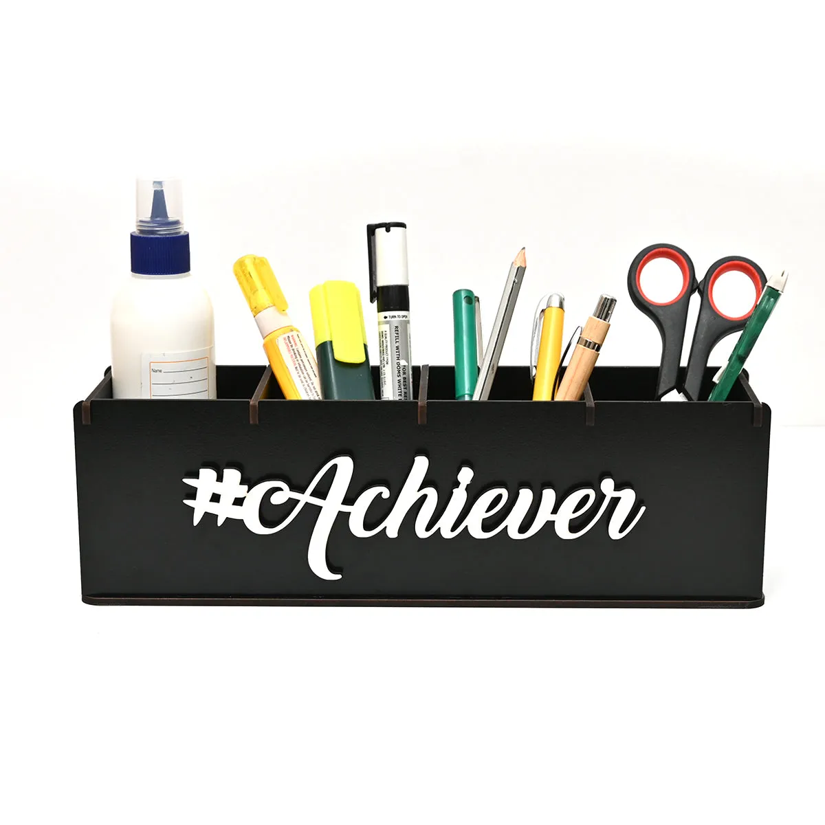Motivational Desk Organizer | 4 Compartments | Desk Accessories
