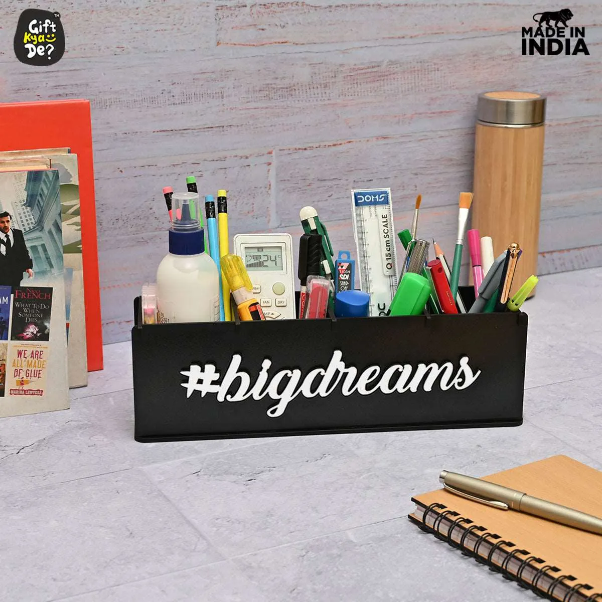 Motivational Desk Organizer | 4 Compartments | Desk Accessories