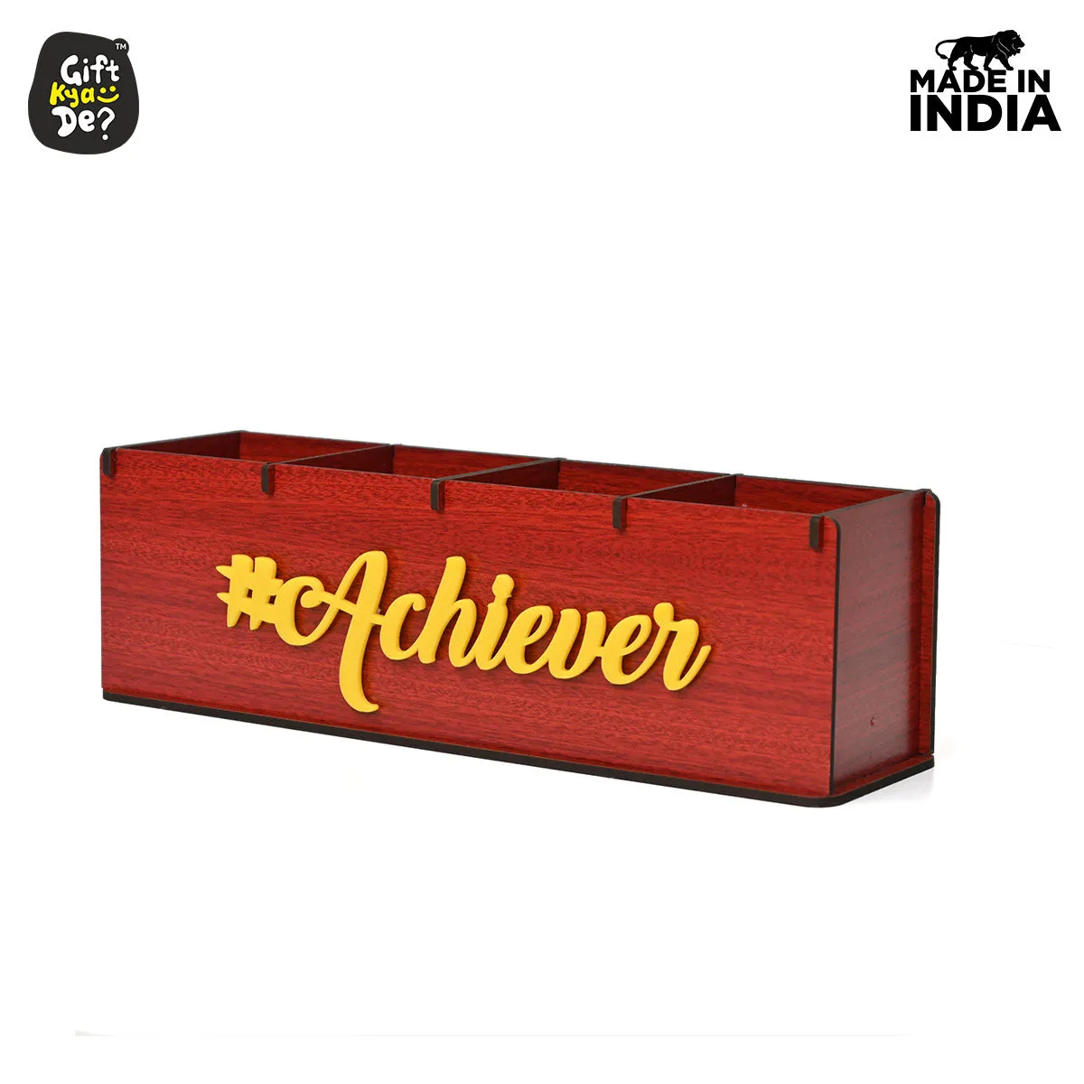 Motivational Desk Organizer | 4 Compartments | Desk Accessories