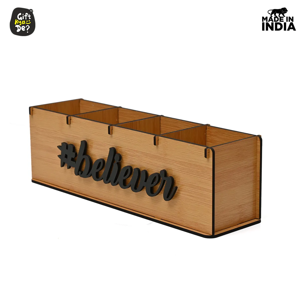 Motivational Desk Organizer | 4 Compartments | Desk Accessories