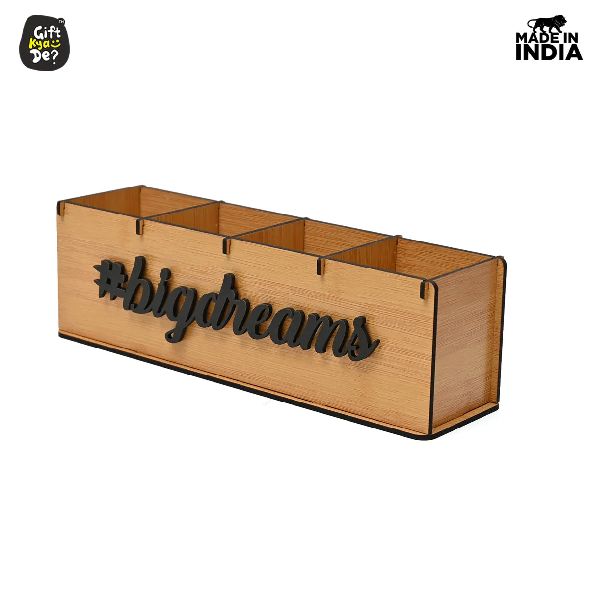 Motivational Desk Organizer | 4 Compartments | Desk Accessories