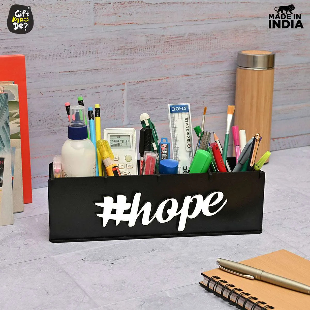 Motivational Desk Organizer | 4 Compartments | Desk Accessories