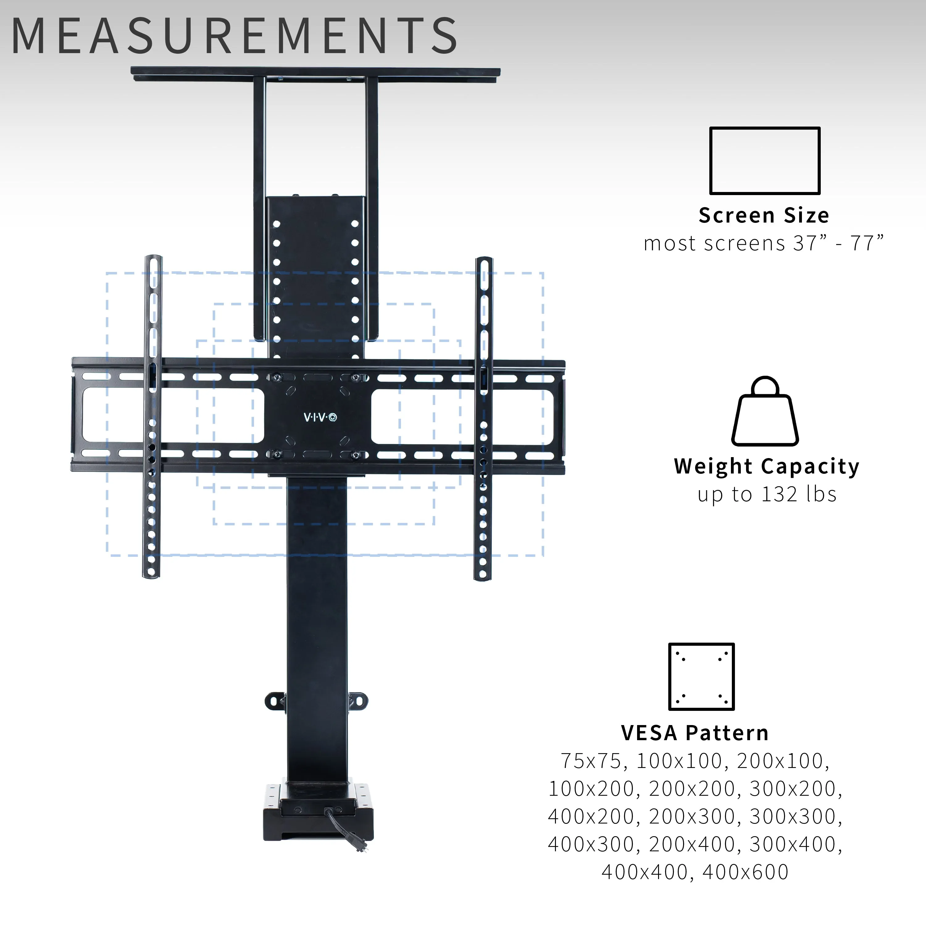 Motorized TV Stand for 32" to 65" TVs