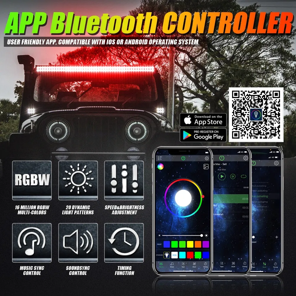 New 42 Inch V-PRO Series Curved RGBW Color Changing Off Road Led Light Bar
