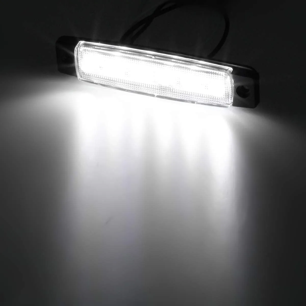 Partsam 200 Pcs 3.8" 6 LED White Side Marker Lights