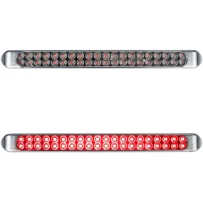 Partsam 2Pcs 17 Inch Red Led Truck Trailer Tail Light Bar 40 LED Clear Lens, Clear Red 17" Sealed LED Waterproof Stop Turn Tail Brake S/T/T Clearance Marker Identification 3RD Third Brake Light Bar