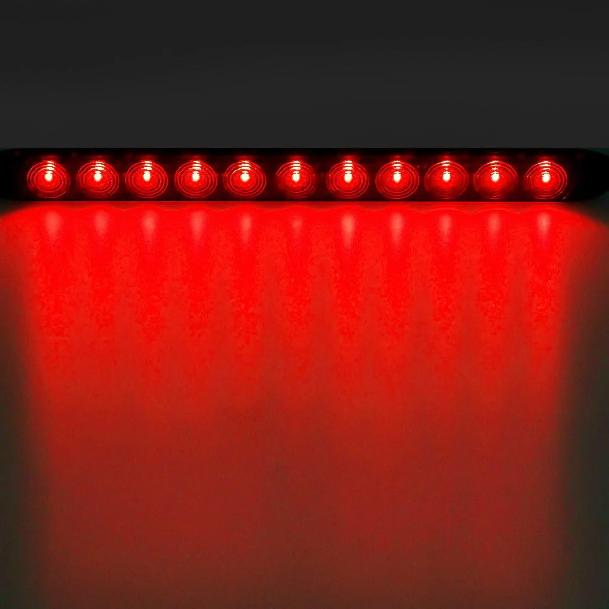 Partsam 2X 15 Smoke Lens Red 11 LED Car Trailer Truck Stop Turn Tail Brake Light ID Bar Waterproof, 15inch 11 LED Light Bar, Smoke LED Trailer Identification ID Light Bar Third 3rd Brake Light