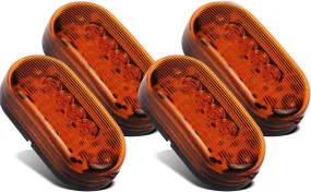 Partsam 4pcs Amber 10LED Side Marker Clearance Light for Trailer Truck RV Camper, 4 inch, 4x2 Rectangular Rectangle Led Lights Identification Lights 12V