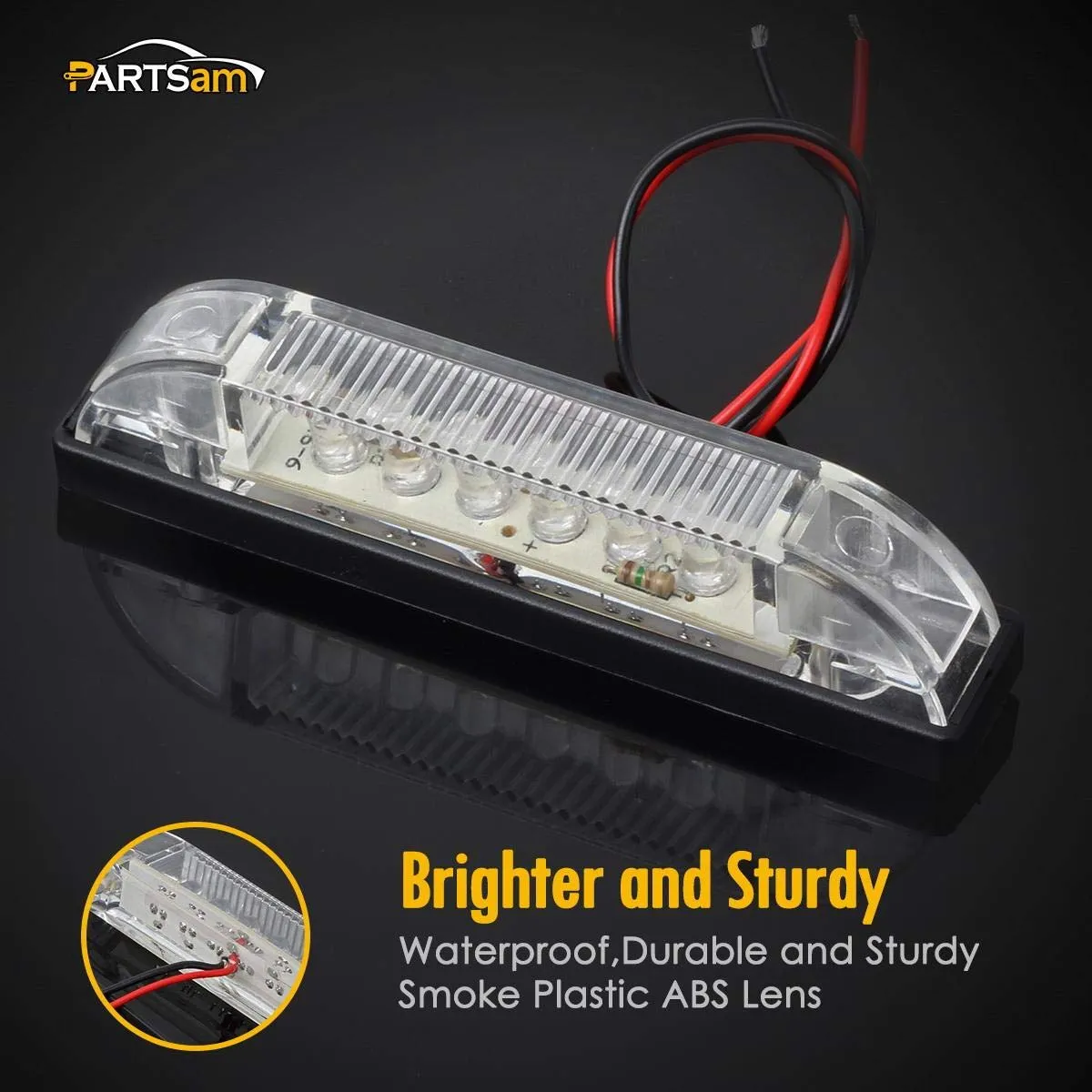 Partsam 4" Ultra-Thin-Line LED Utility Light Bar