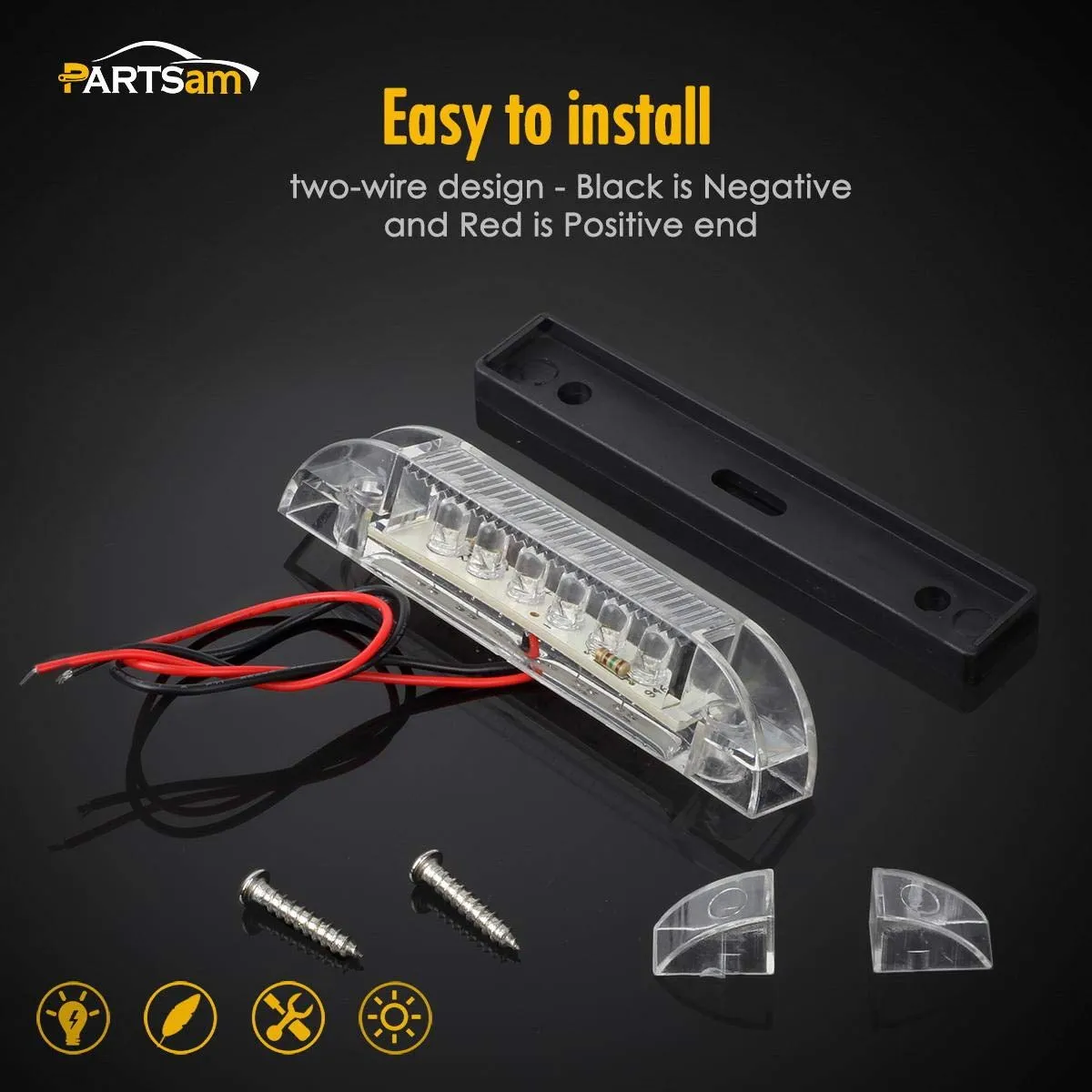 Partsam 4" Ultra-Thin-Line LED Utility Light Bar