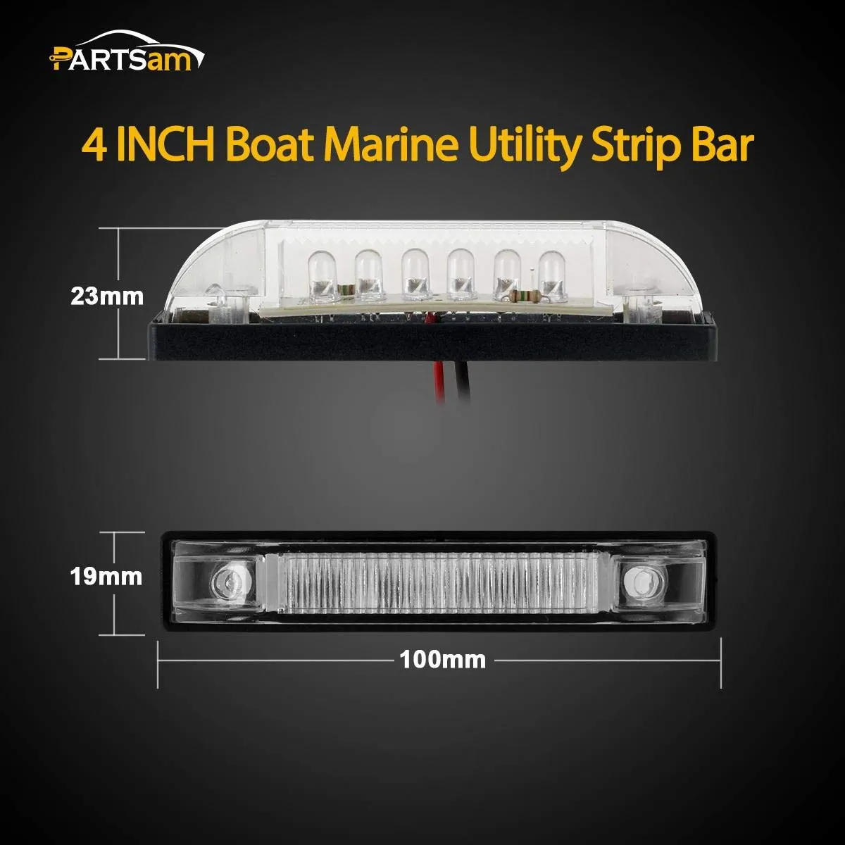 Partsam 4" Ultra-Thin-Line LED Utility Light Bar