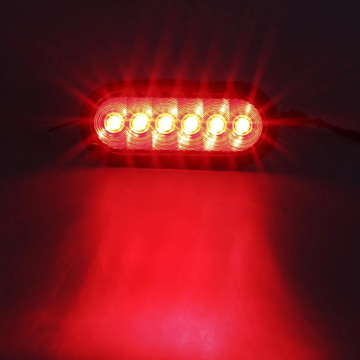 Partsam 6 Inch Oval Red Led Trailer Tail Lights Smoked Sealed Grommet Mount Stop Turn Tail Brake Marker Lights for Trailer Truck RV Grommet and Plugs Included Waterproof 12V (Pack of 6)