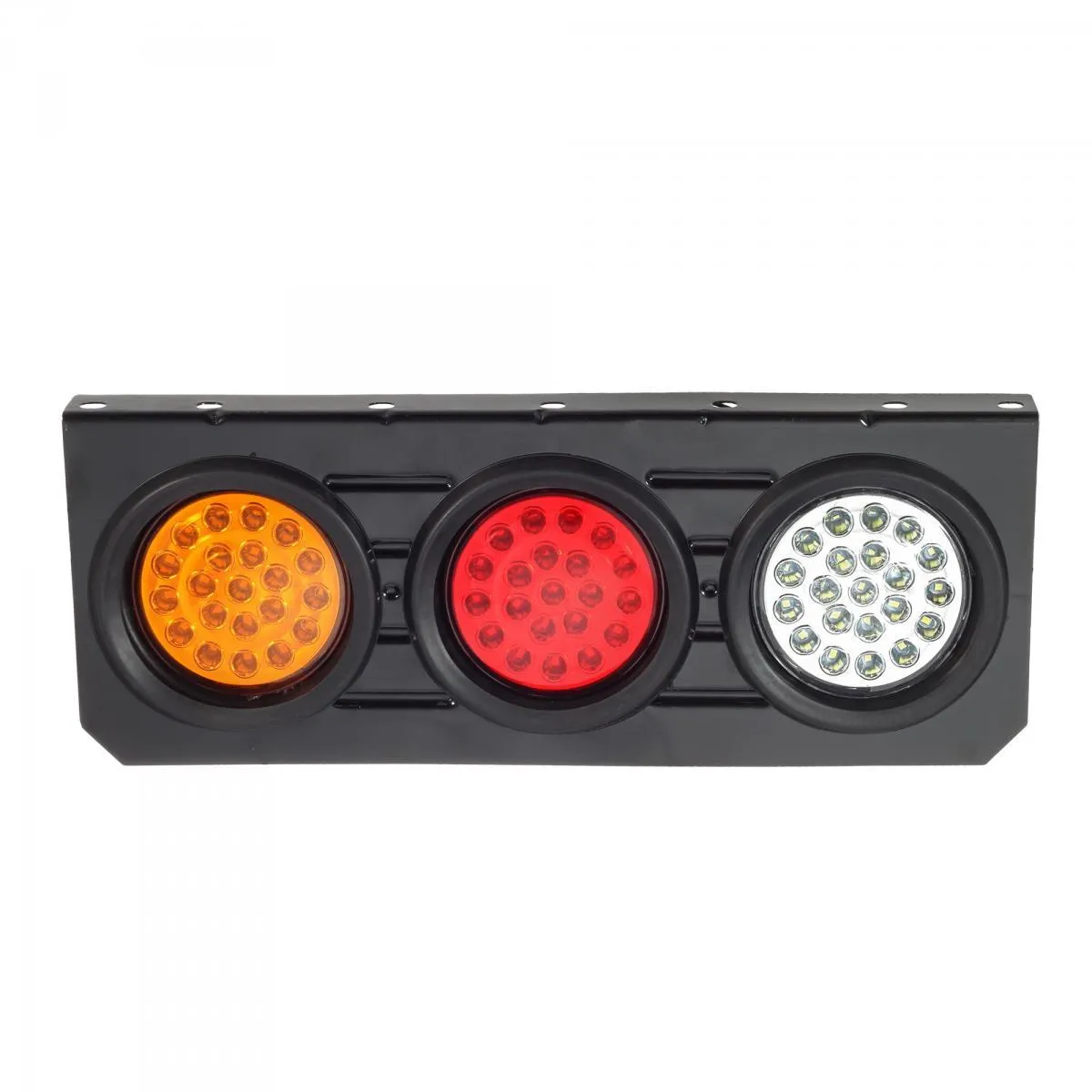 Partsam 63 LED Truck Trailer Tail Lights Bar Kit, Stop Turn Signal Brake Reverse Taillight with Iron Bracket Base Waterproof 12V-30V 4 Inch Round Led Trailer Tail Lights RV Camper Flatbed Trucks(2pcs)
