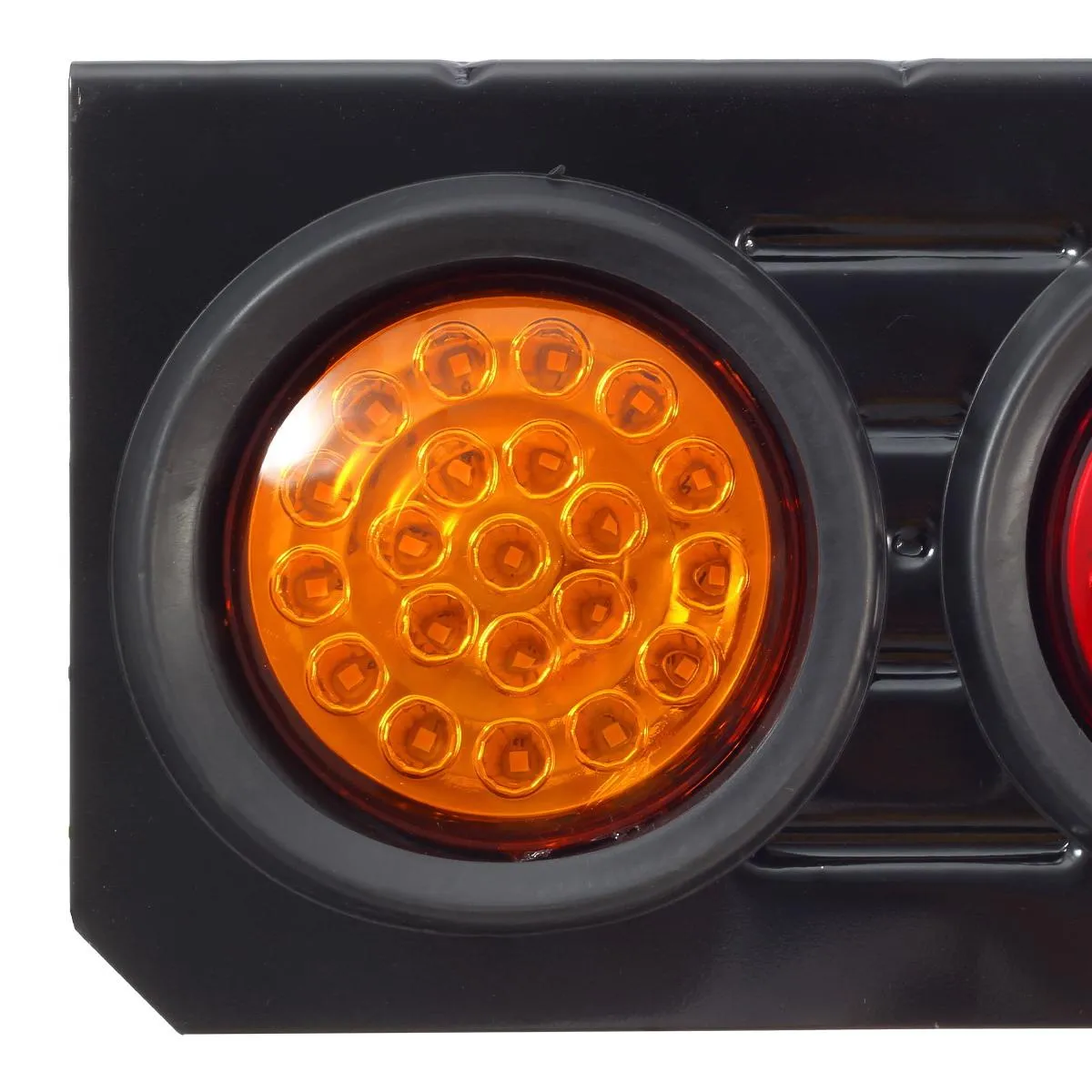 Partsam 63 LED Truck Trailer Tail Lights Bar Kit, Stop Turn Signal Brake Reverse Taillight with Iron Bracket Base Waterproof 12V-30V 4 Inch Round Led Trailer Tail Lights RV Camper Flatbed Trucks(2pcs)