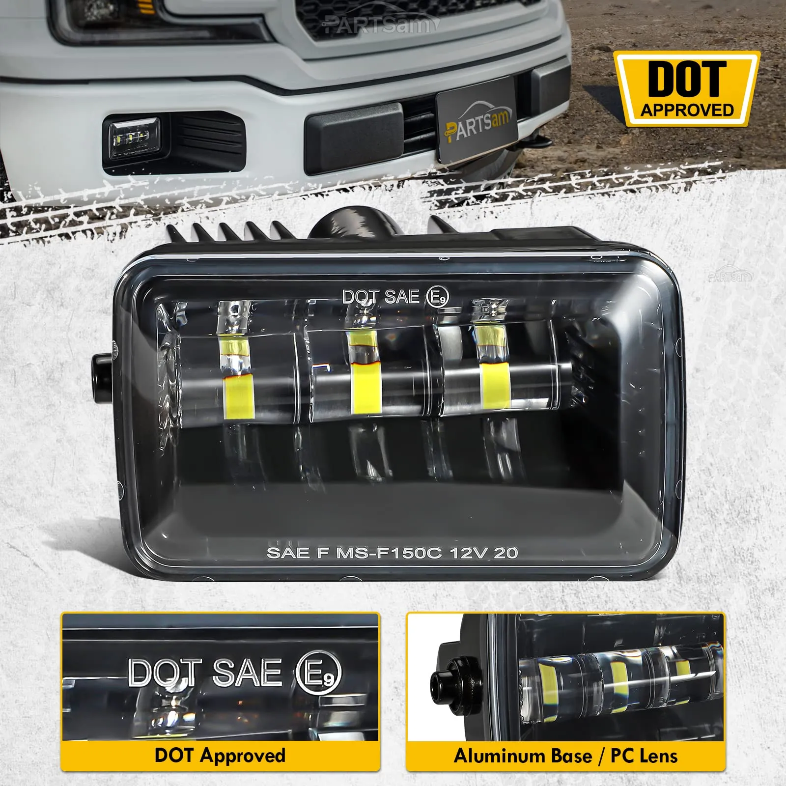 Partsam LED Fog Lights Lamps Assembly Kit For F150 2015-2020