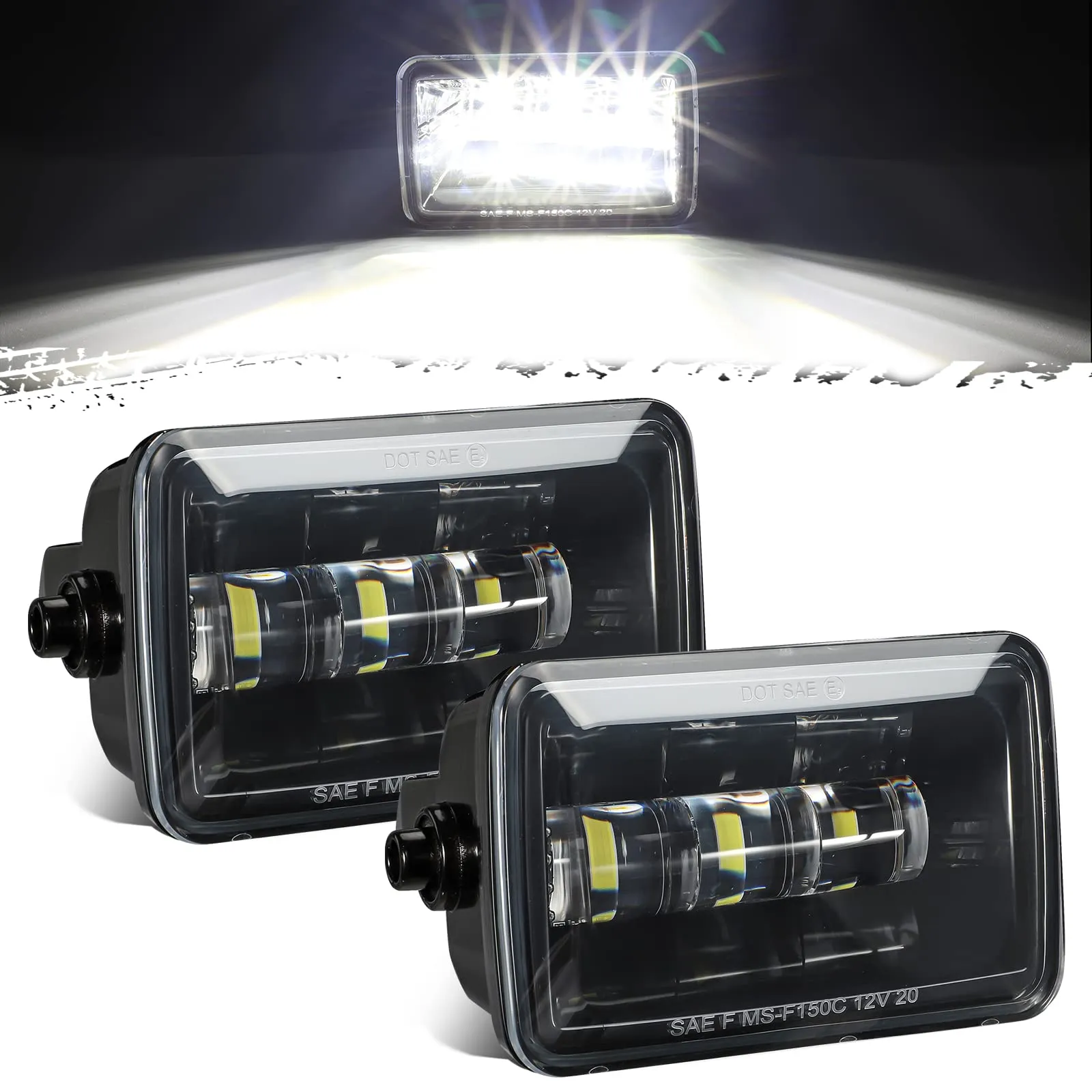 Partsam LED Fog Lights Lamps Assembly Kit For F150 2015-2020
