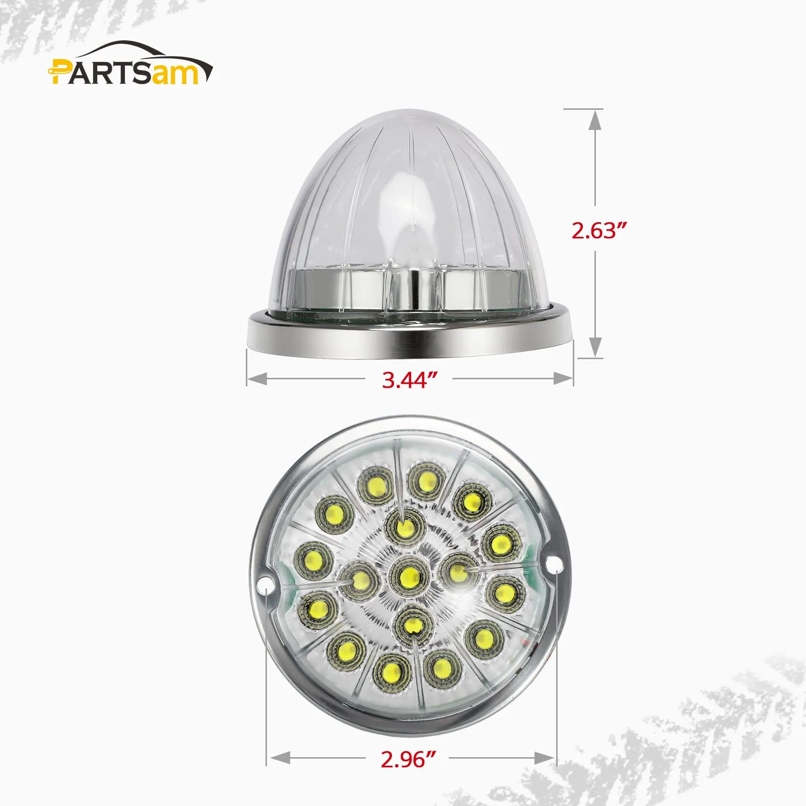 Partsam Led Watermelon Light for Semi Truck Freightliner Kenworth Peterbilt