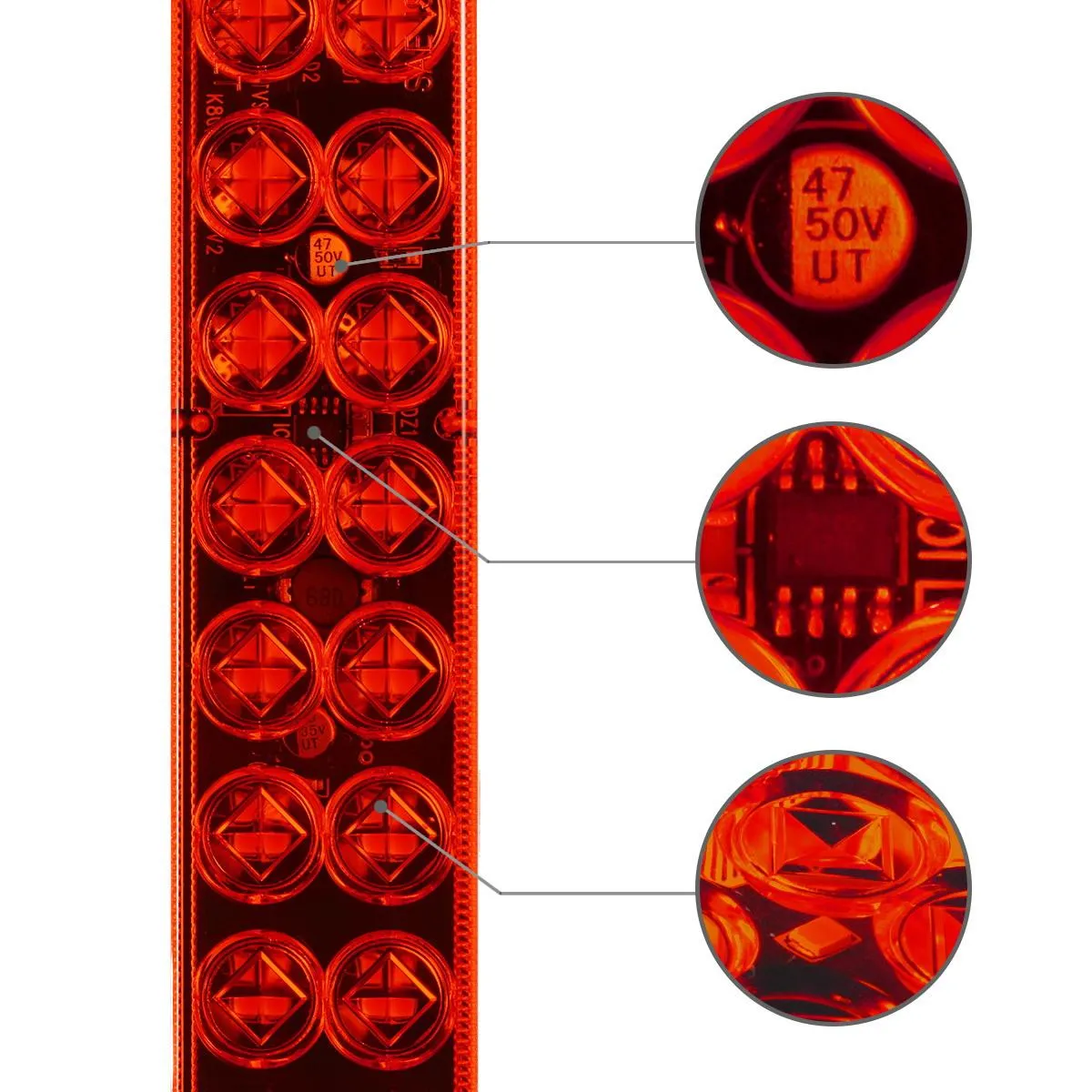 Partsam Submersible 17Inch Thin Amber Led Turn Signal Light Bar 40 LED Sealed Utility Trailer Truck RV Led Marker Clearance Identification Light Bar w/Chrome Bezel (Pack of 2)