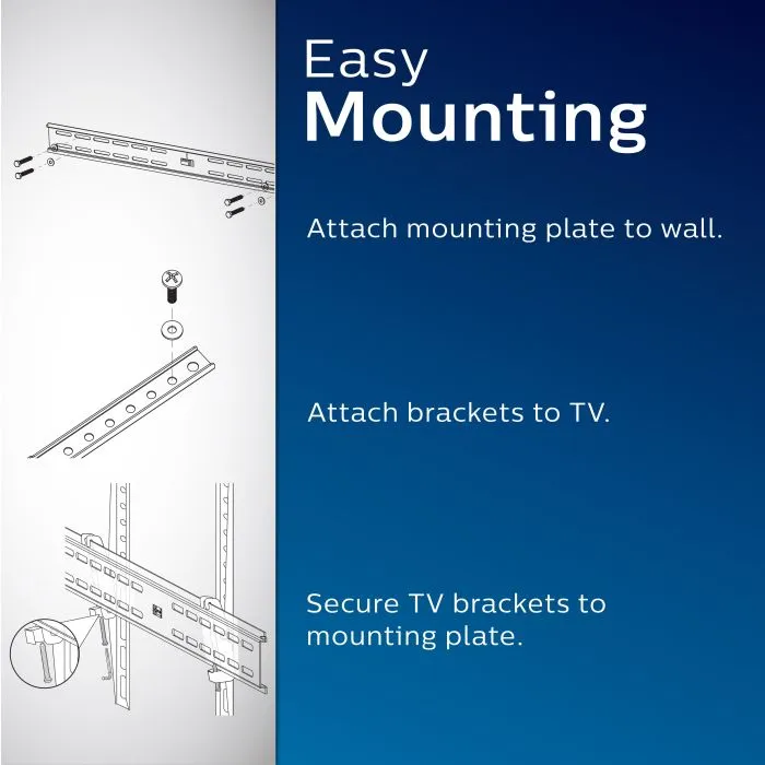 Philips Large Flat-Screen TV Tilt Wall Mount, Up To 100"