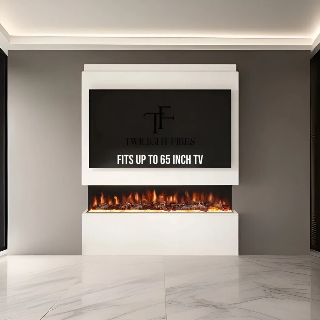 Phoenix 64" Pre-Built Media Wall Fireplace - Electric Fire Package