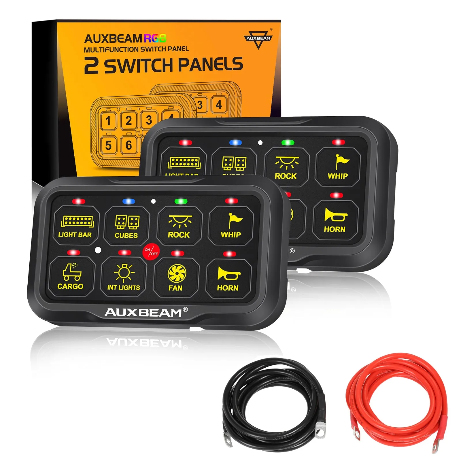 RA80 X2 RGB Switch Panel, Toggle/ Momentary/ Pulsed Mode Supported（Without APP）