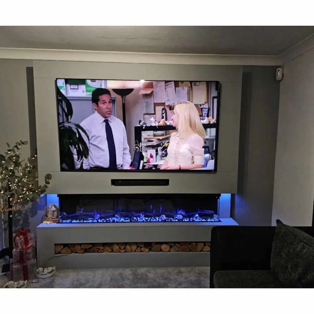Rome 86 Inch Media Wall Fireplace Package