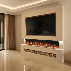 Rome 86 Inch Media Wall Fireplace Package