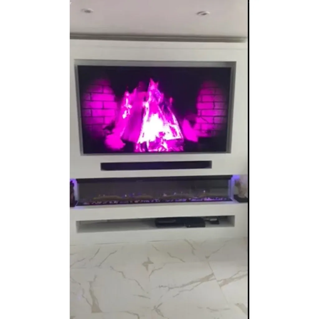 Rome 86 Inch Media Wall Fireplace Package