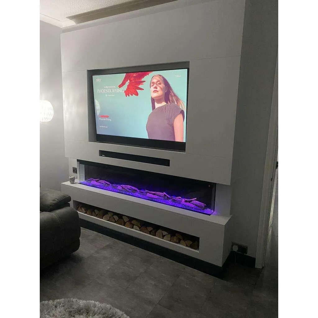 Rome 86 Inch Media Wall Fireplace Package