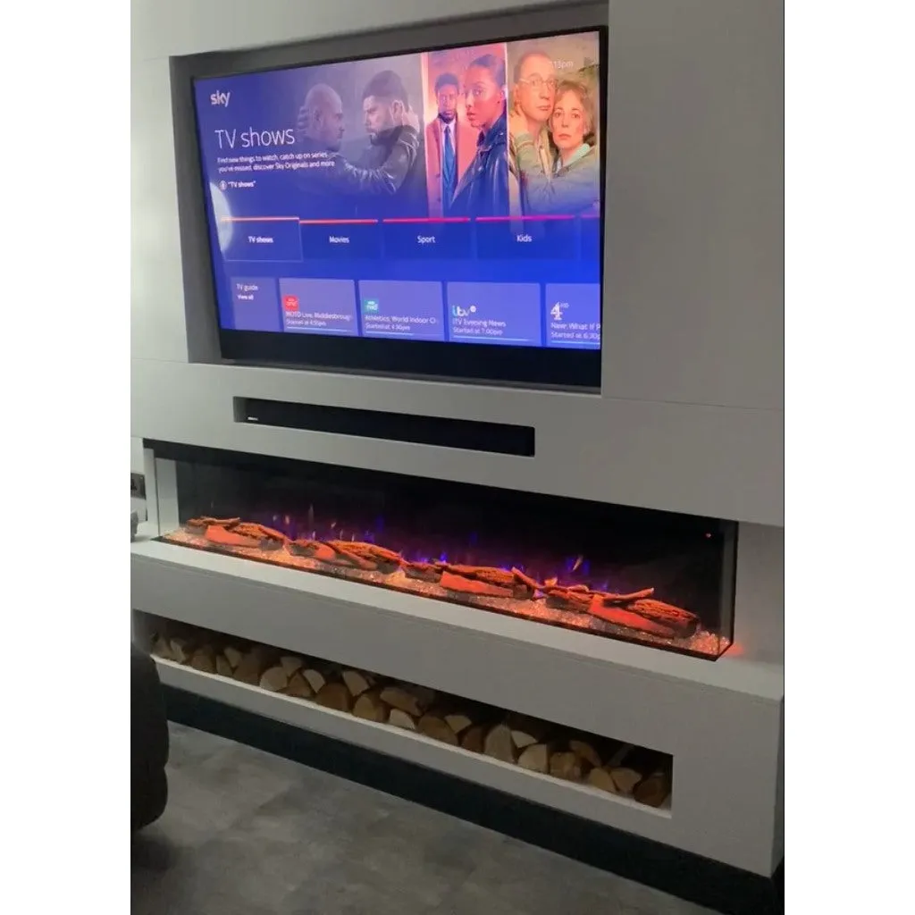 Rome 86 Inch Media Wall Fireplace Package