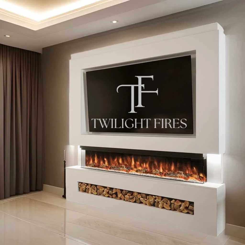 Rome 86 Inch Media Wall Fireplace Package