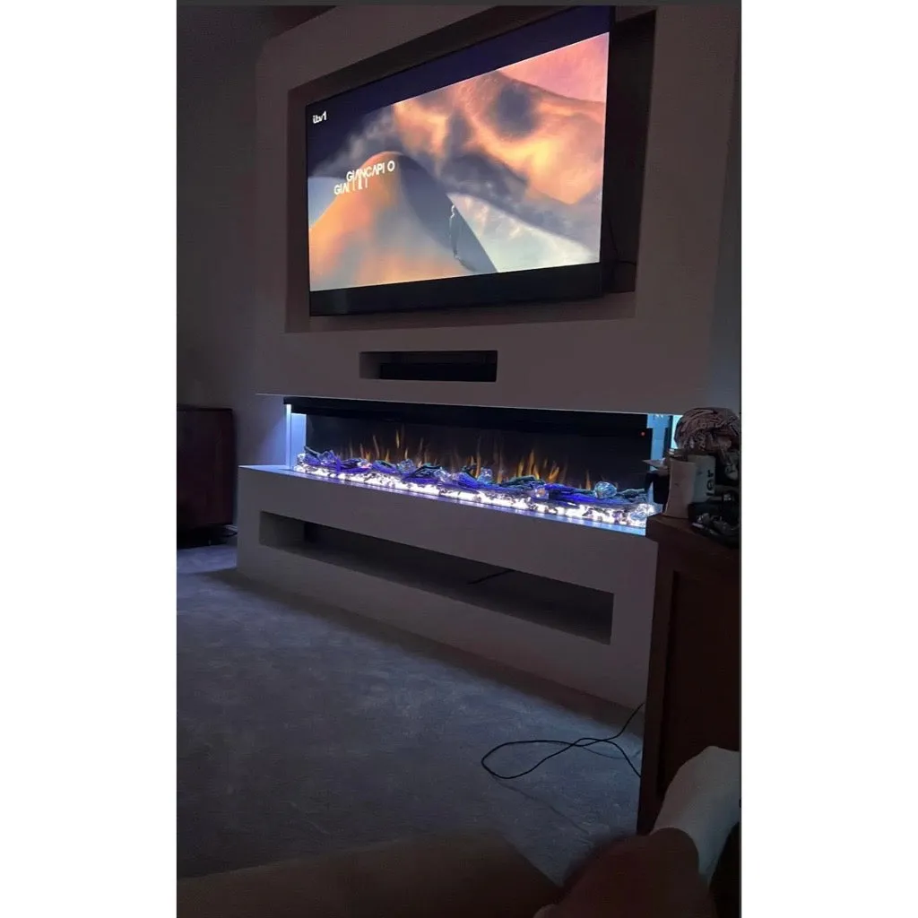 Rome 86 Inch Media Wall Fireplace Package