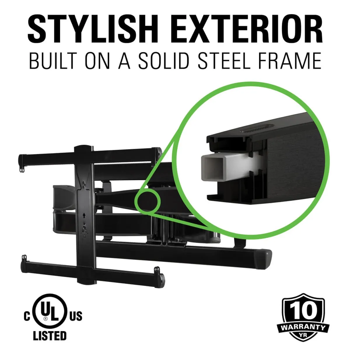 Sanus VLF728 Large Full Motion TV Mount for 42" - 90" TV (Black)