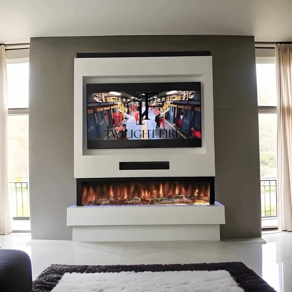 Siena 72" Pre-Built Media Wall Fireplace - Electric Fire Package