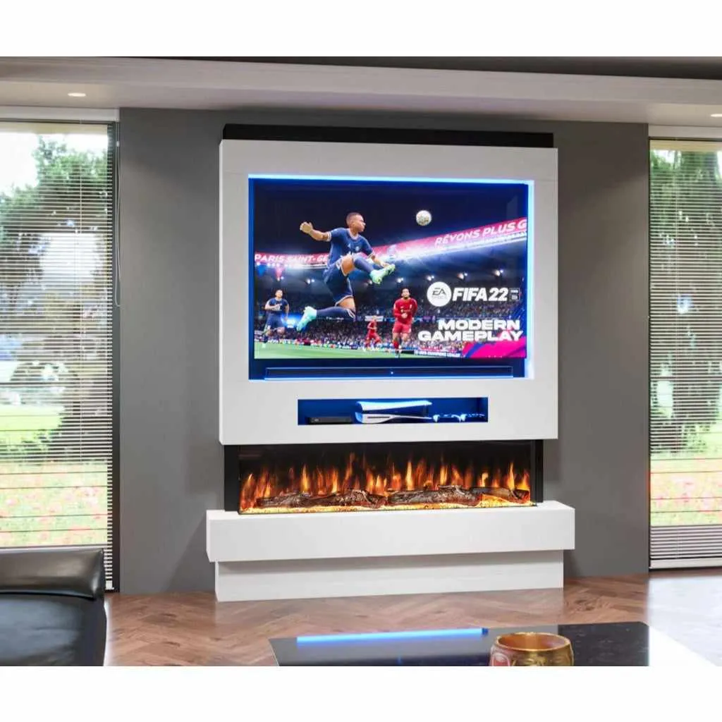 Siena 72" Pre-Built Media Wall Fireplace - Electric Fire Package