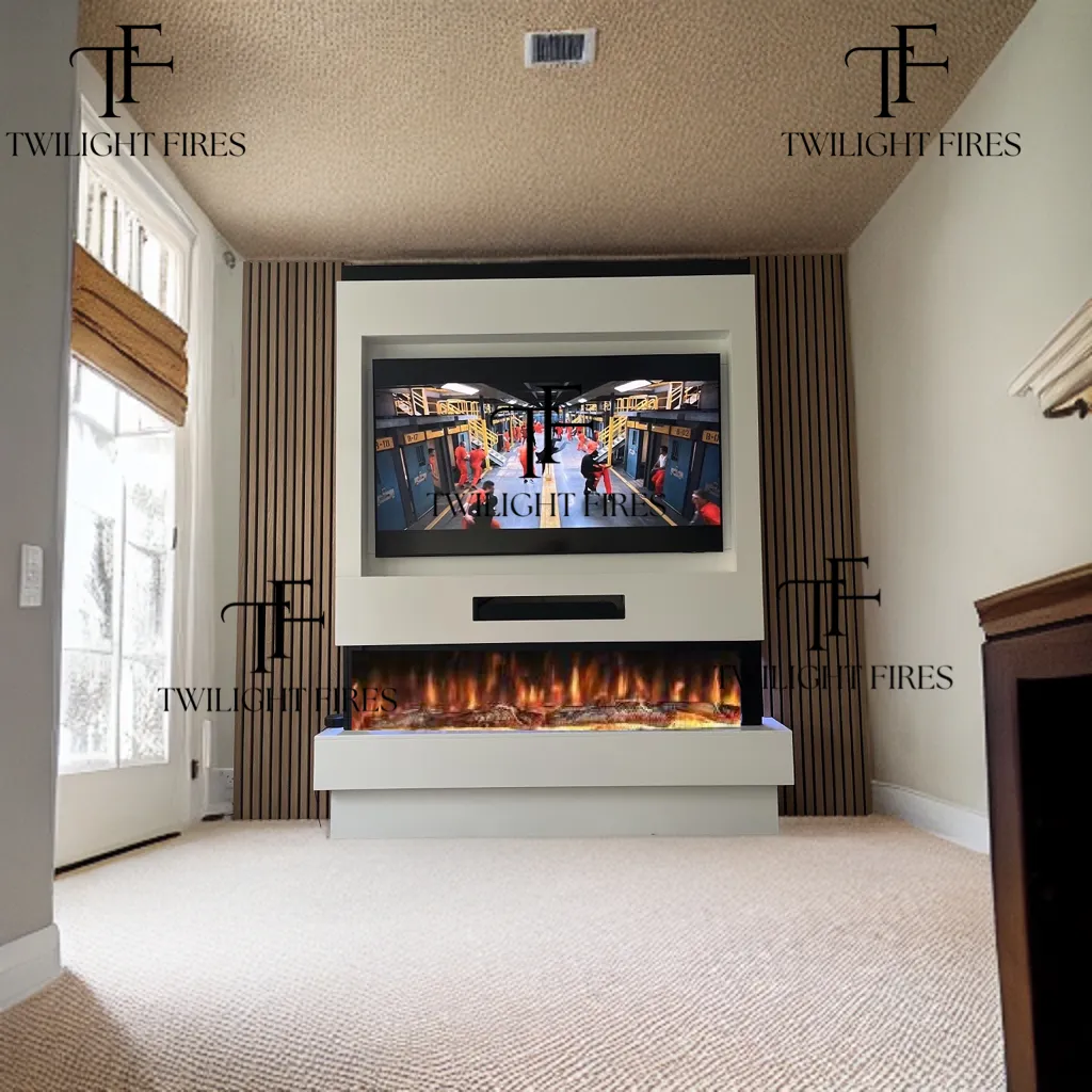 Siena 72" Pre-Built Media Wall Fireplace - Electric Fire Package