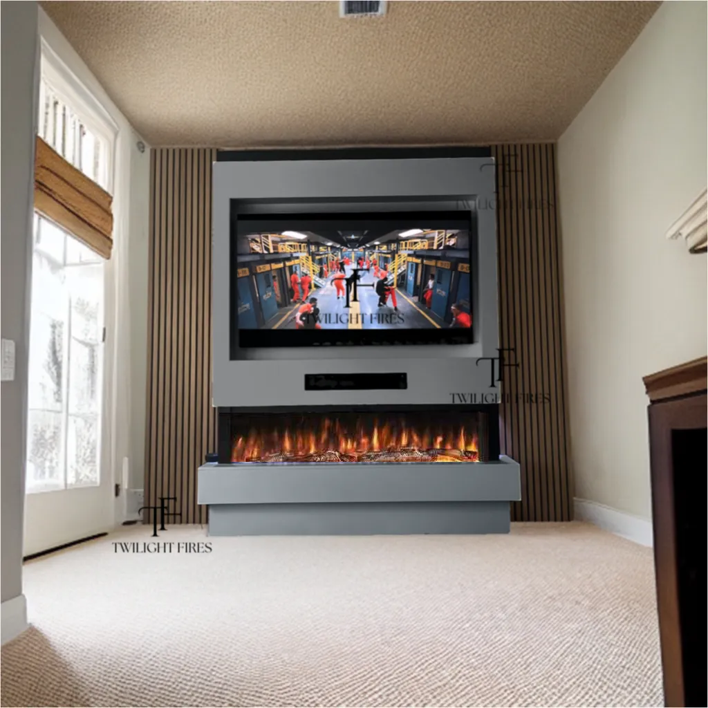 Siena 72" Pre-Built Media Wall Fireplace - Electric Fire Package