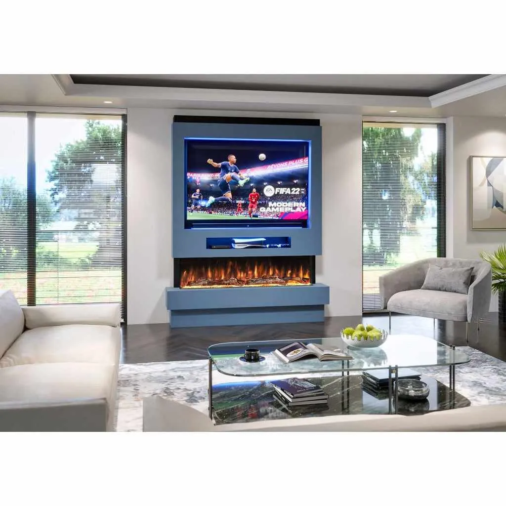 Siena 72" Pre-Built Media Wall Fireplace - Electric Fire Package