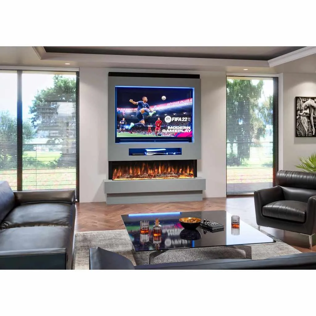 Siena 72" Pre-Built Media Wall Fireplace - Electric Fire Package