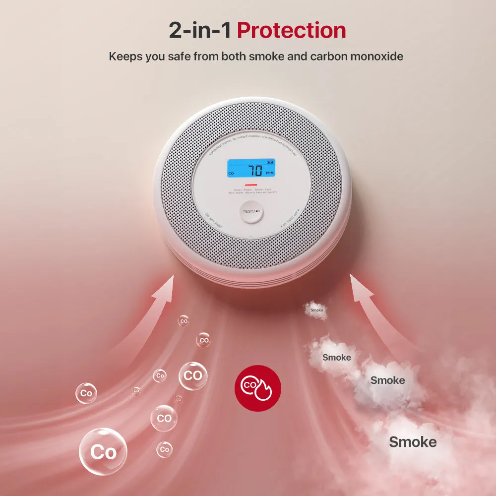 Smart Interlinked Smoke & Carbon Monoxide Alarm Combo Detector with Voice Alerts| X-Sense XP0A-MR, XP0A-MR31