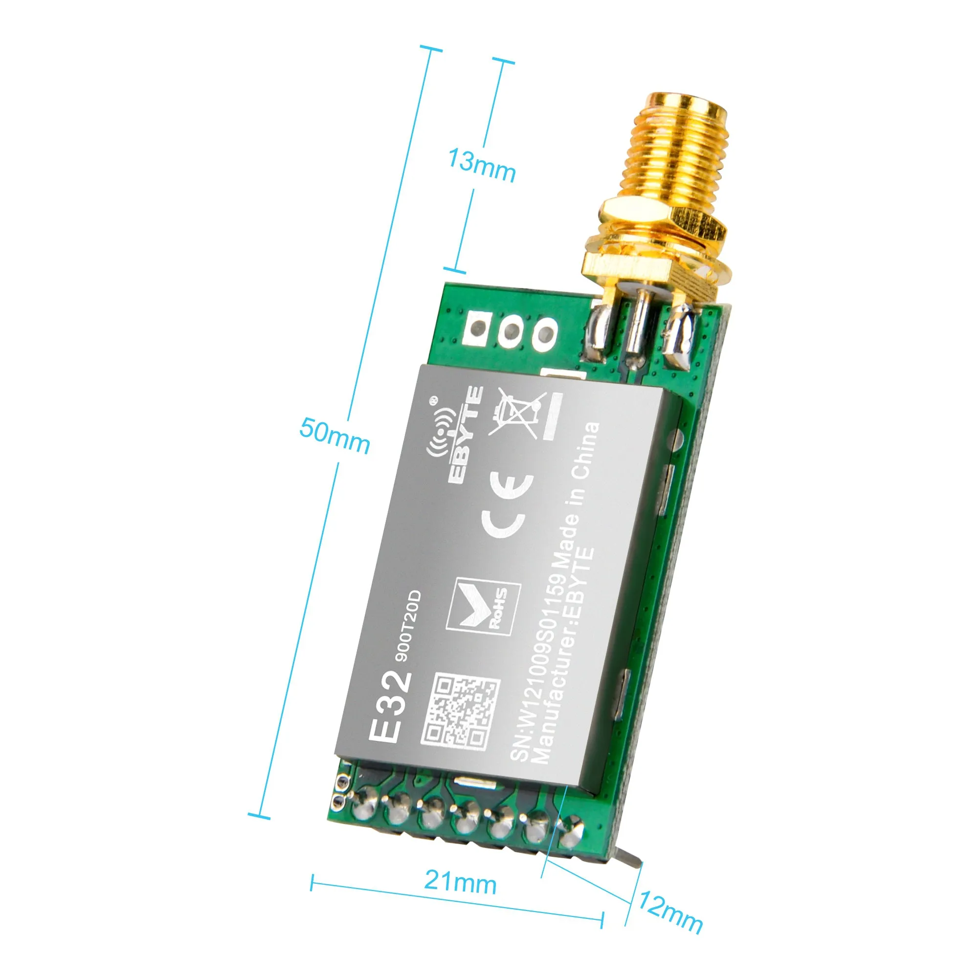 SX1276 LoRa Radio Wireless 915MHz 862-930MHz UART Serial Module LoRaWAN Transmitter Receiver   915Mhz 3dBi SMA Antenna, Compatible with Arduino STM32 51 Single Chip Microcomputer