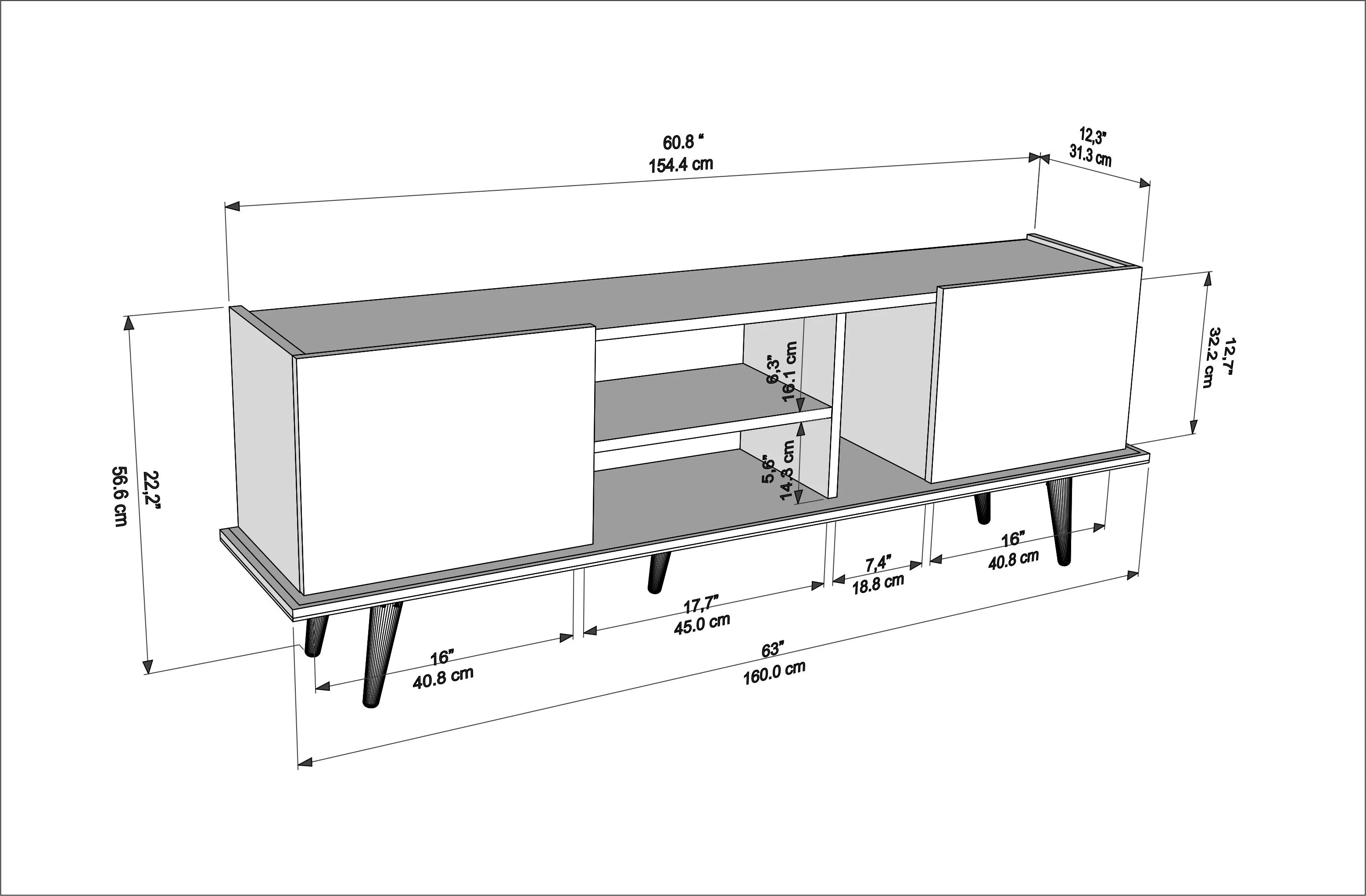 Tv Stand  Ekvador White&Beige-EKV63TS02