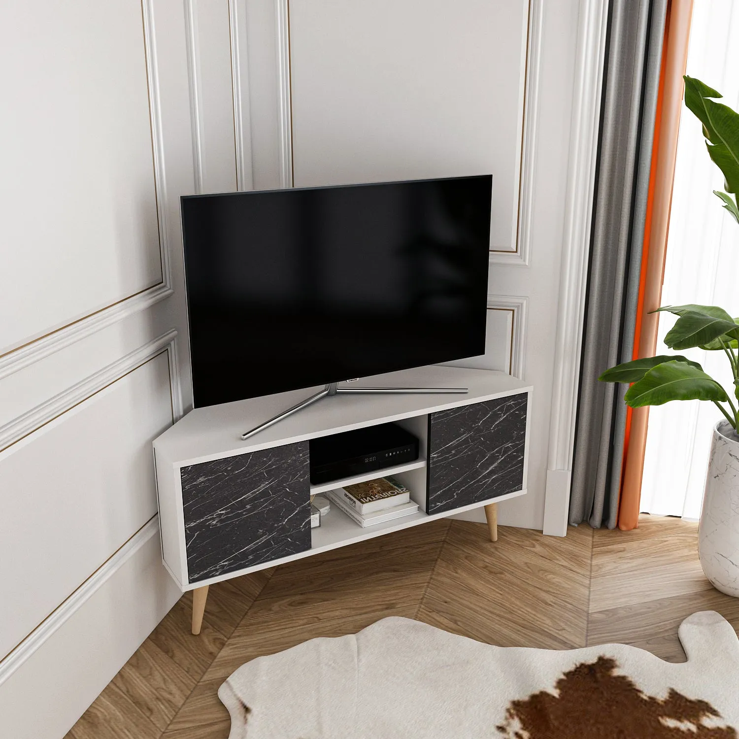 Tv Stand Lesson White&Bendire -LSS47TS01