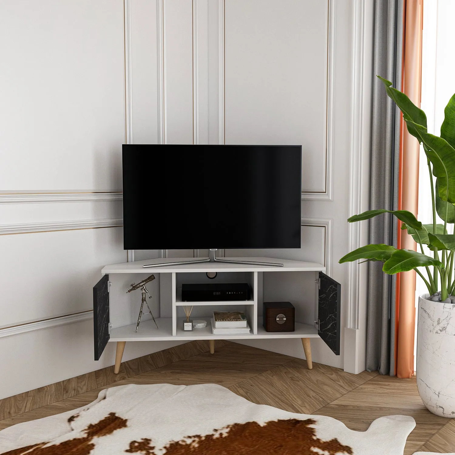 Tv Stand Lesson White&Bendire -LSS47TS01