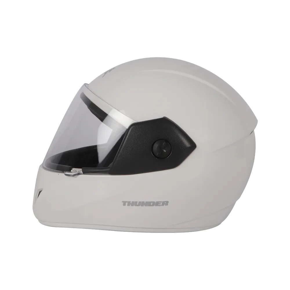 TVS Full Face Helmet, Color: Thunder White - ISI Certified