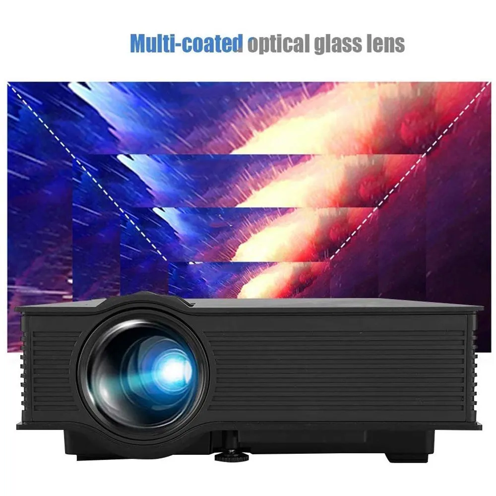 Upgraded UC68 Multimedia Home Theater Projector 1800 Lumens 80ANSI HD 1080P Projector with Airplay Miracast [ Wireless Mobile Projection ]